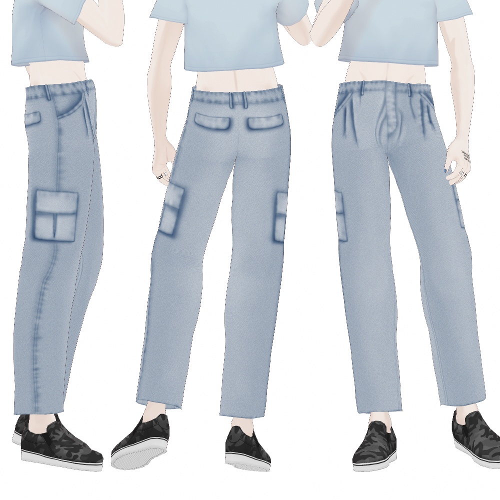 VRoid Studio 正式版【ワケあり無料】デニムイージーパンツ