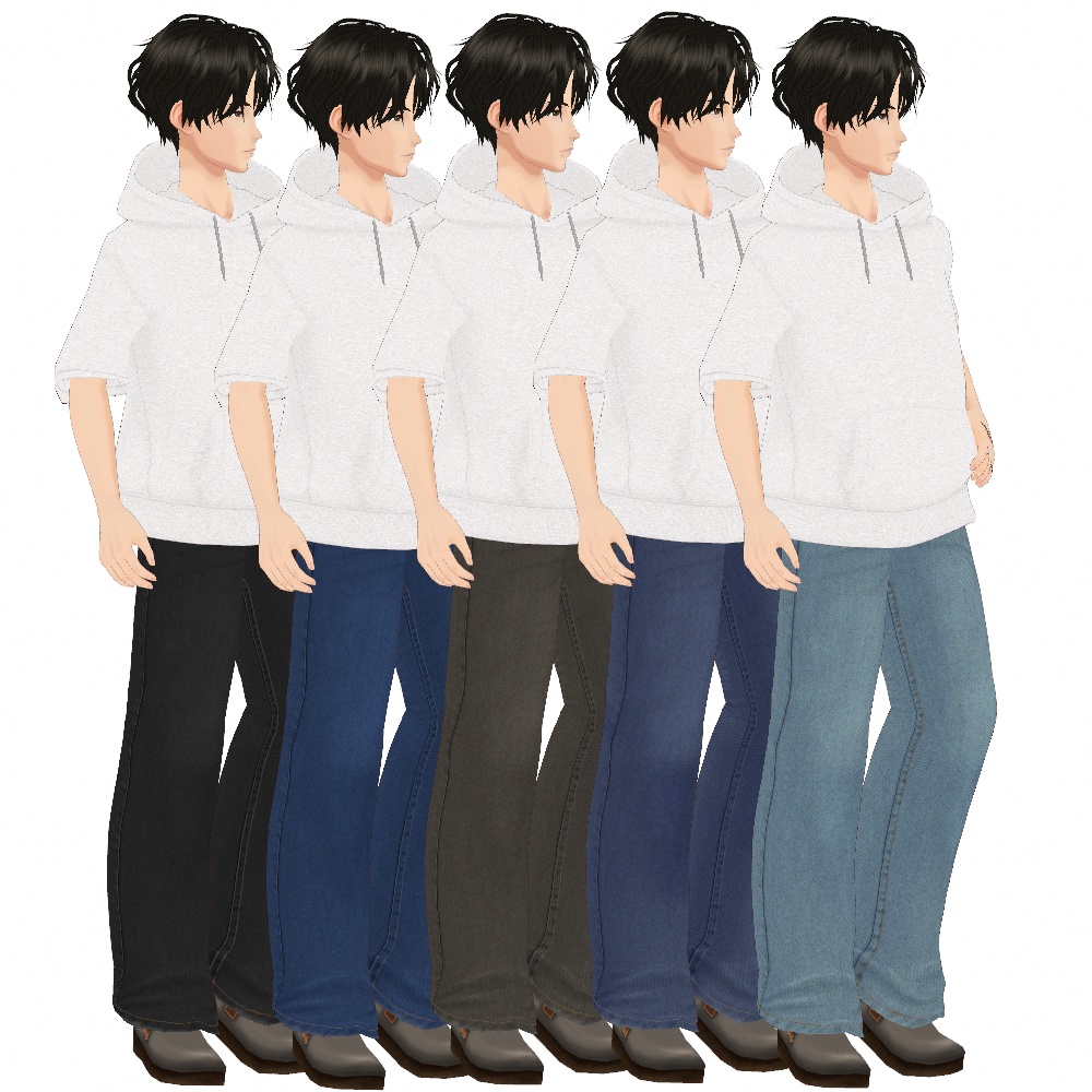 VRoid Studio 正式版【無料あり】デニムワイドパンツ