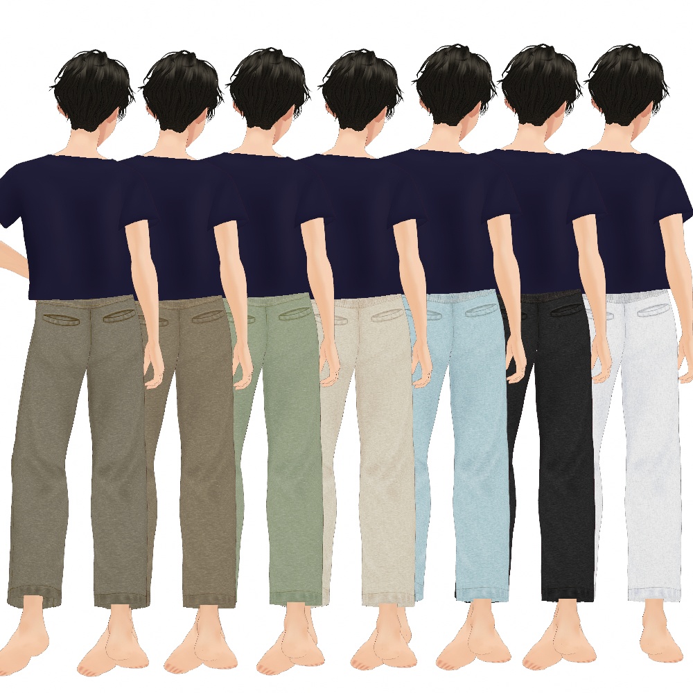 VRoid Studio 正式版【無料あり】麻混イージーアンクルパンツ