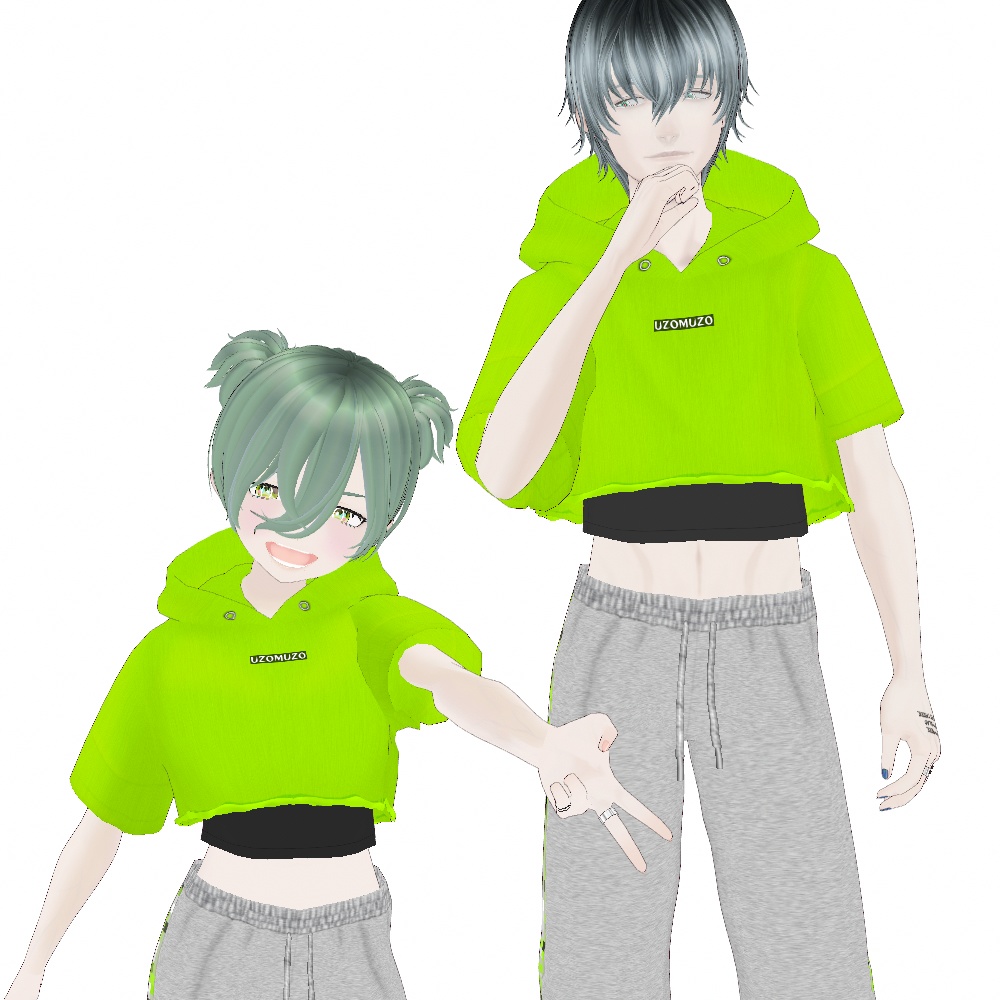 VRoid Studio 正式版【無料】【男性用】短丈切りっぱパーカー