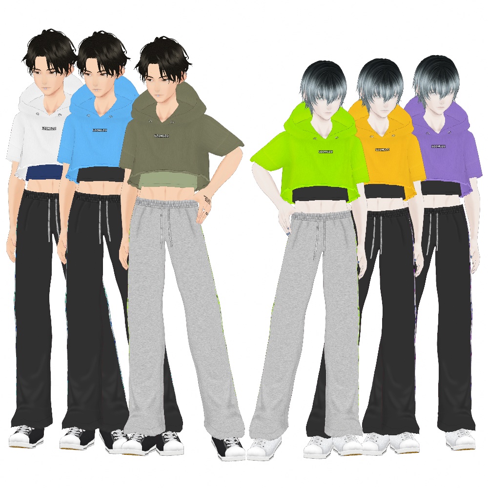 VRoid Studio 正式版【無料】【男性用】短丈切りっぱパーカー