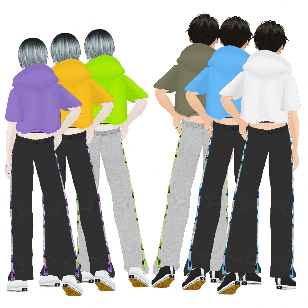 VRoid Studio 正式版【無料】【男性用】短丈切りっぱパーカー