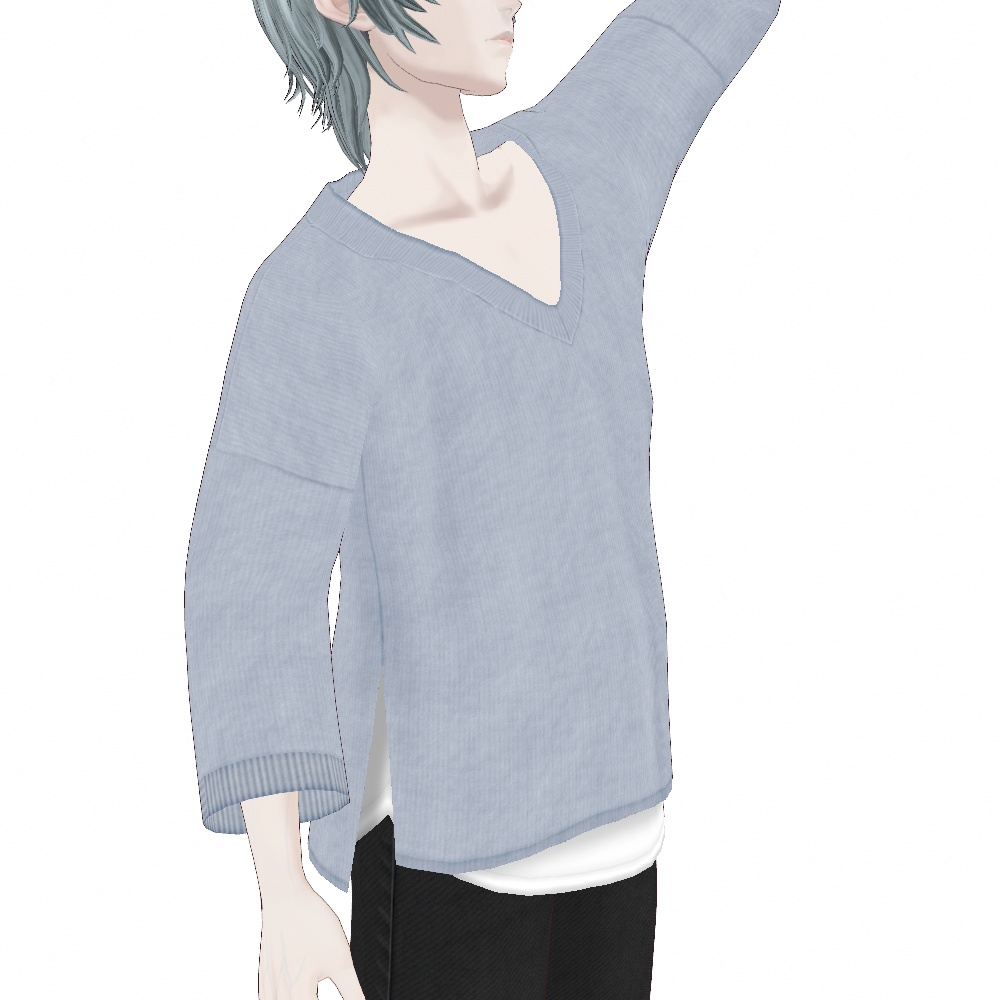 VRoid Studio 正式版【男性用】【無料あり】Vネックレイヤードサマーニット