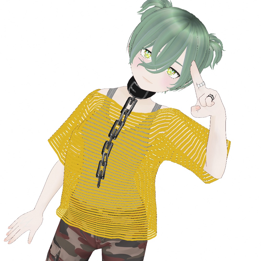 VRoid Studio 正式版 【無料】 透け感ボーダーTシャツ