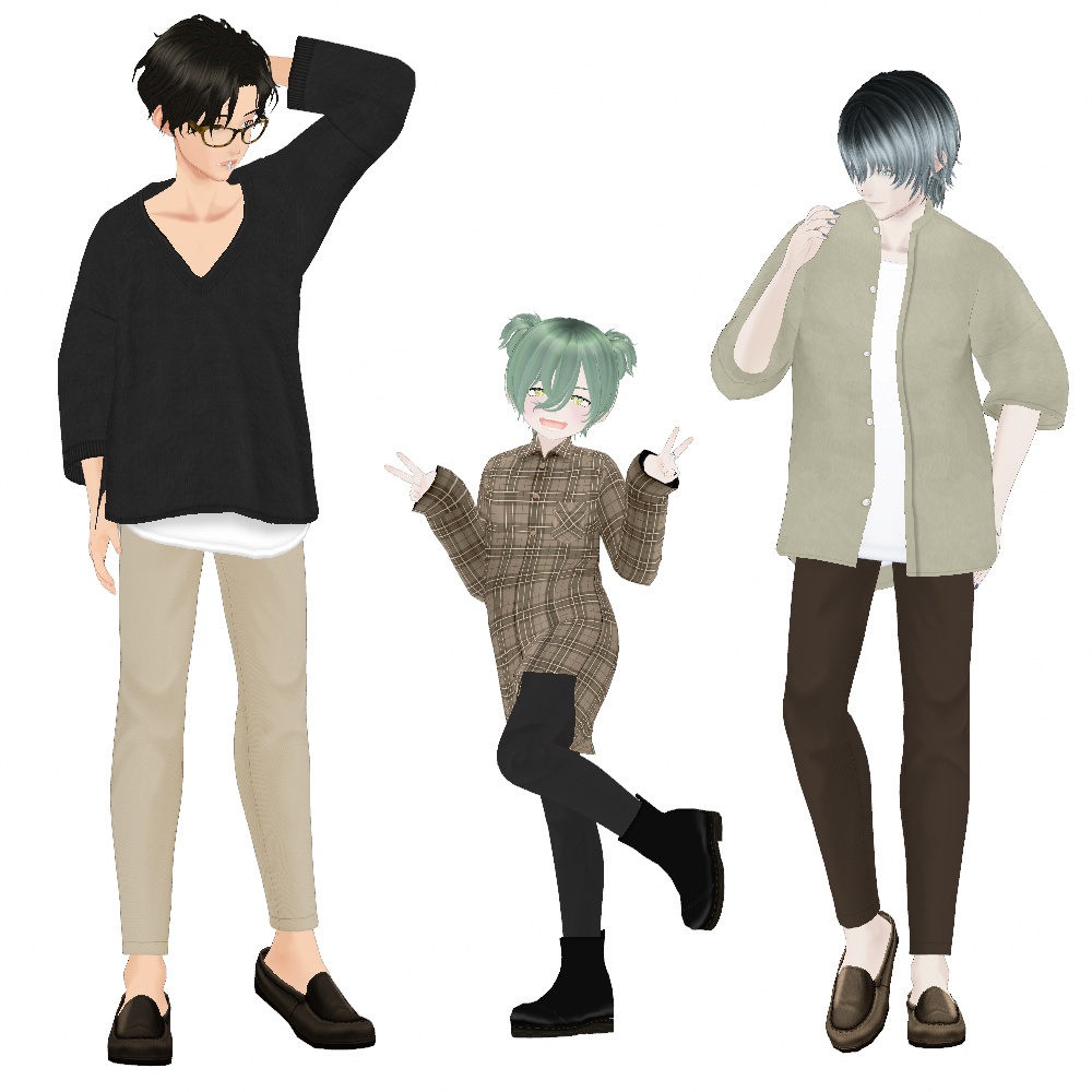 VRoid Studio 正式版 【無料あり】 テーパードスキニーチノパン