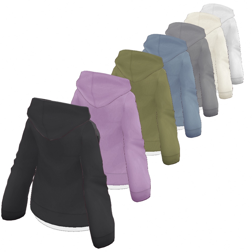 VRoid Studio 正式版 【無料】 【女性用】 フーディスリムスエットシャツ