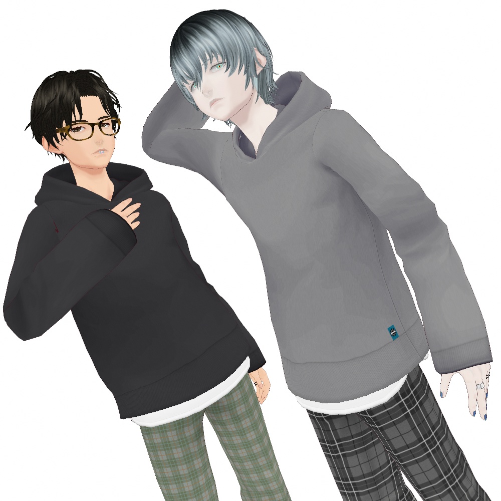 VRoid Studio 正式版 【無料】 【男性用】 フーディスリムスエットシャツ