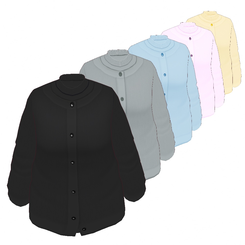 VRoid Studio 正式版 【無料】 【女性用】 モックネックカーディガンアンサンブル