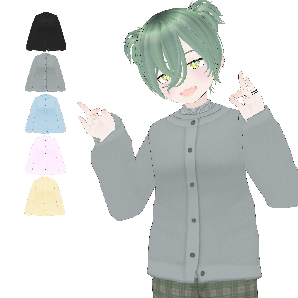 VRoid Studio 正式版 【無料】 【女性用】 モックネックカーディガンアンサンブル