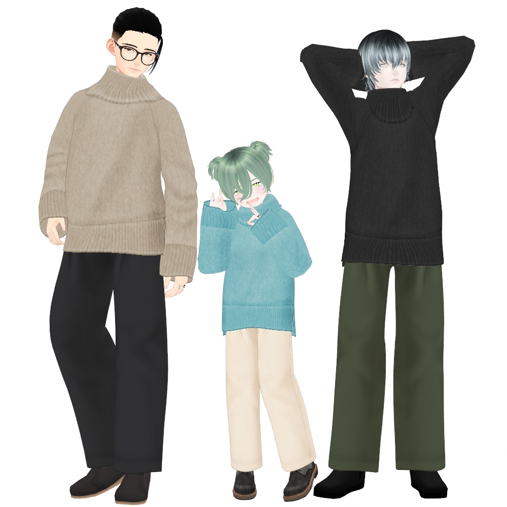 VRoid Studio 正式版 【無料あり】 タックワイドパンツ