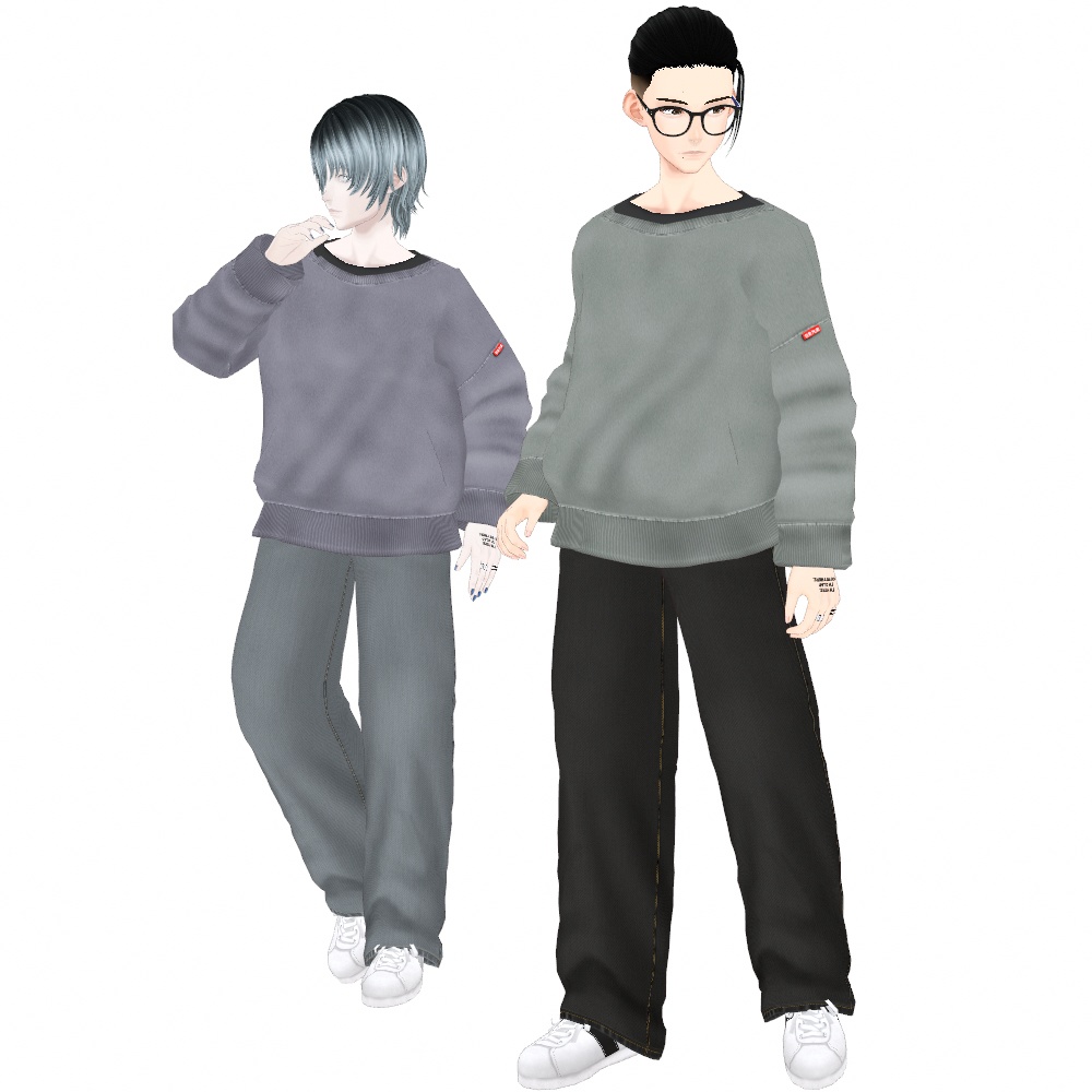 VRoid Studio 正式版 【無料あり】 【男性用】古着風スウェットシャツ