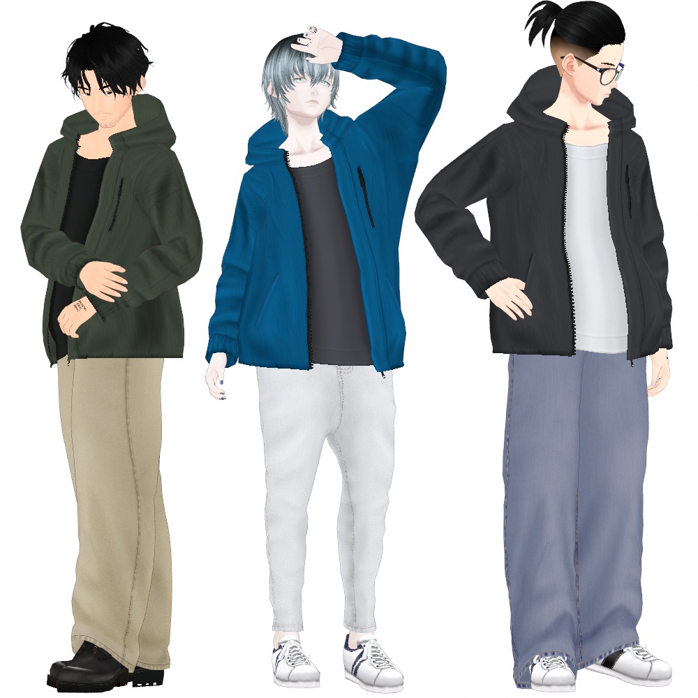 VRoid Studio 正式版 【1色無料】 【男性用】ナイロンジャケット