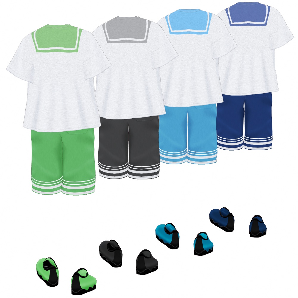 VRoid Studio 正式版 【1セット無料】水兵Tアウトフィット