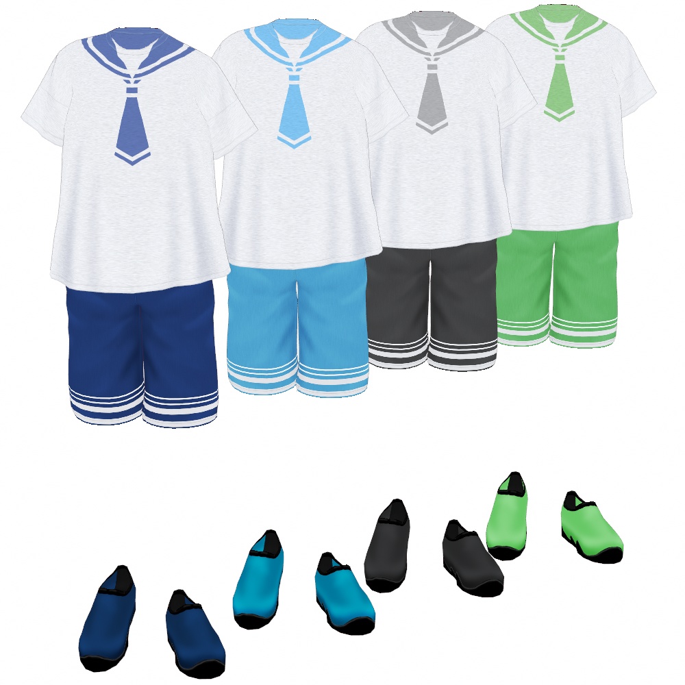 VRoid Studio 正式版 【1セット無料】水兵Tアウトフィット