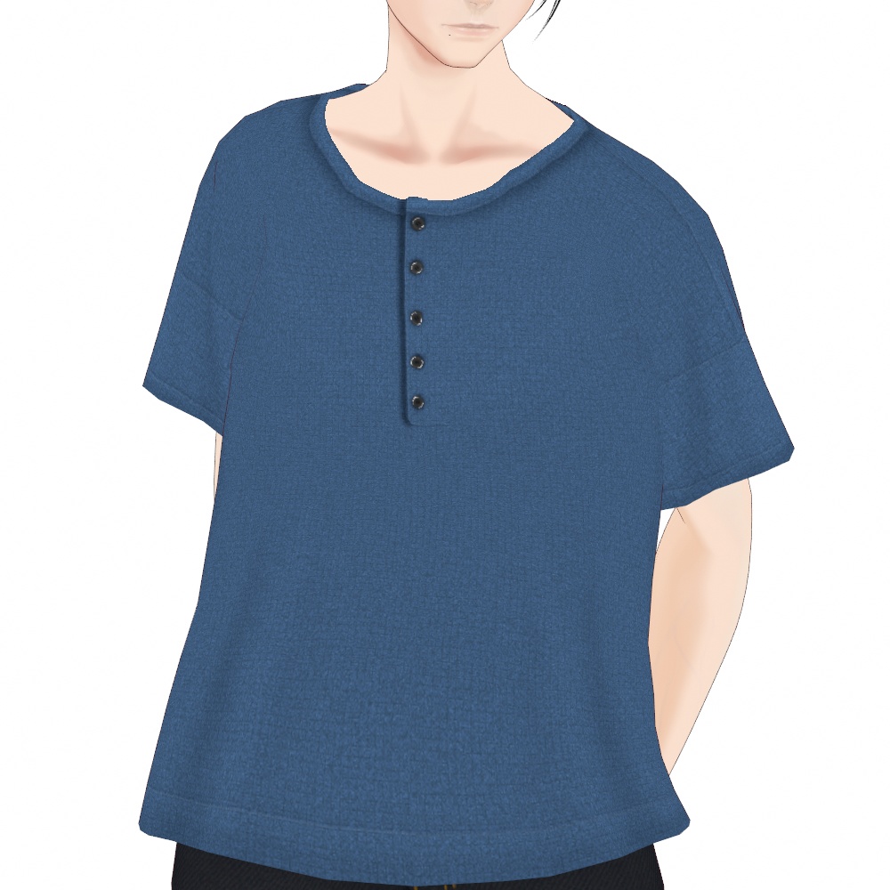VRoid Studio 正式版 【1色無料】ヘンリーネックワッフルTシャツ