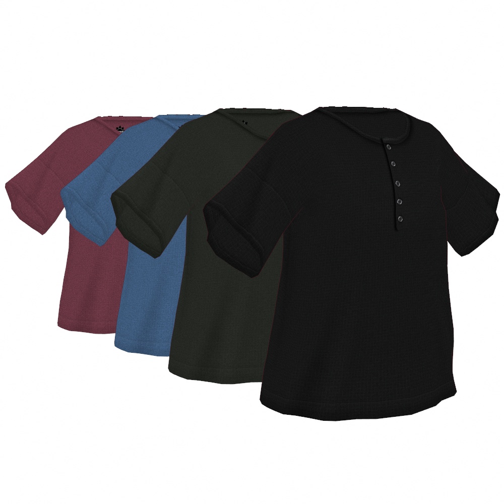 VRoid Studio 正式版 【1色無料】ヘンリーネックワッフルTシャツ