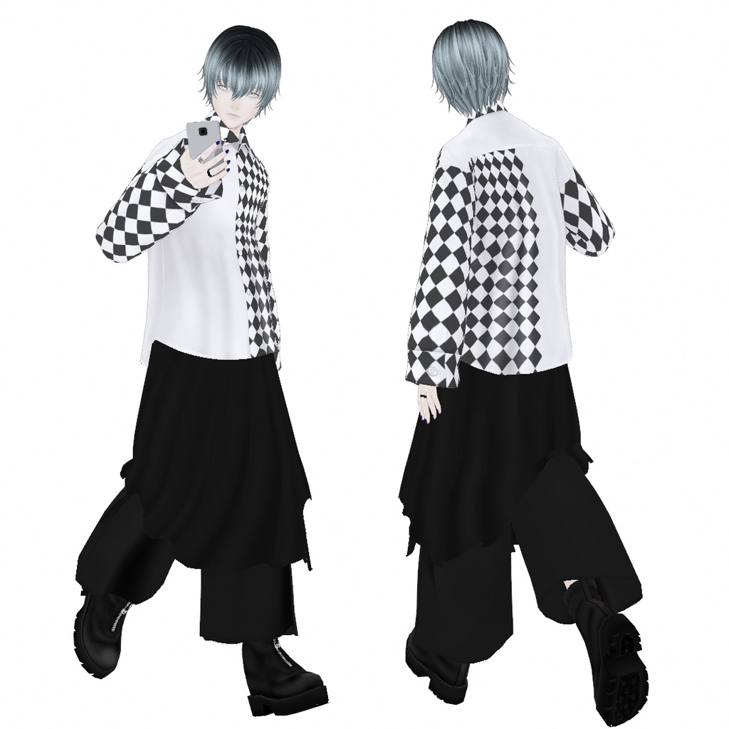 VRoid Studio 正式版 【無料】【男性用】スカートつきガウチョアウトフィット