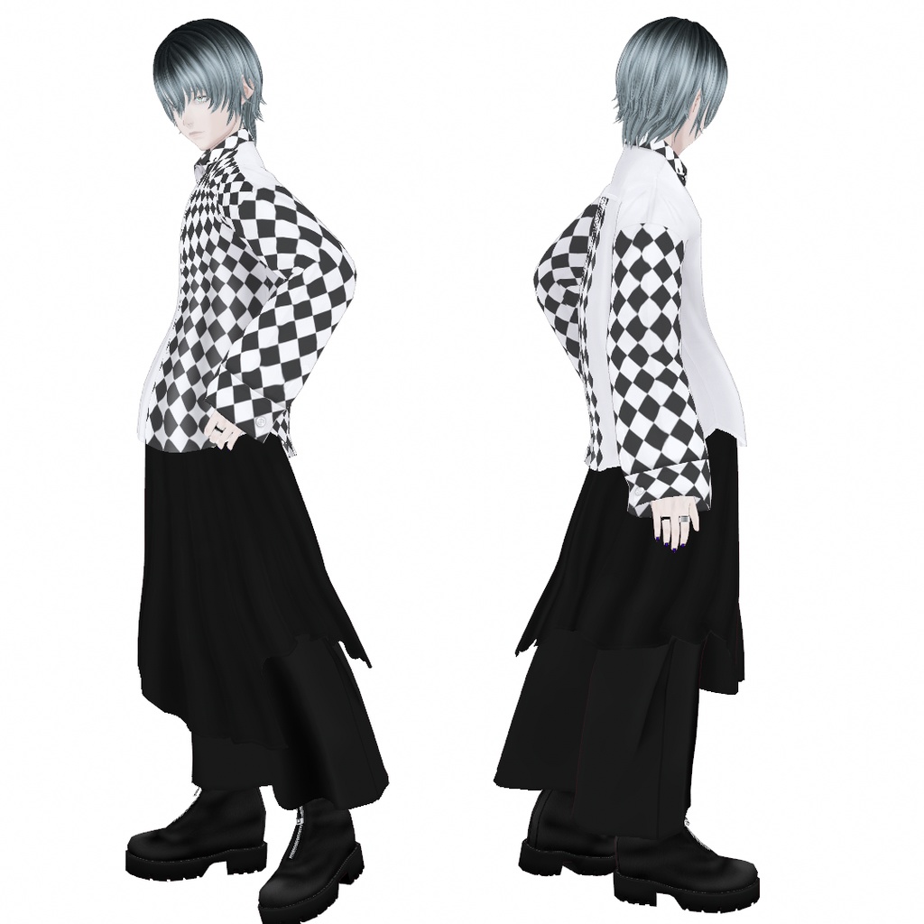 VRoid Studio 正式版 【無料】【男性用】スカートつきガウチョアウトフィット