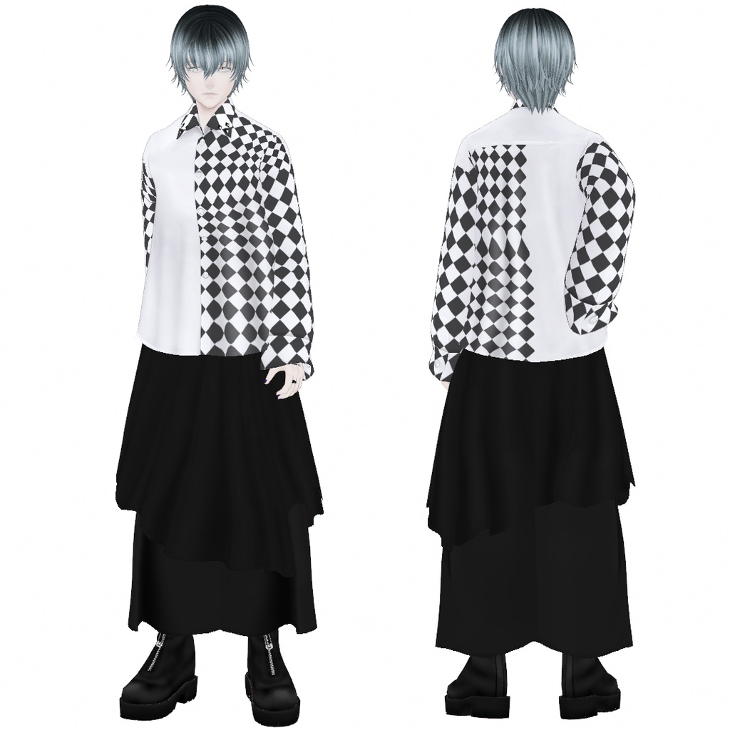 VRoid Studio 正式版 【無料】【男性用】スカートつきガウチョアウトフィット