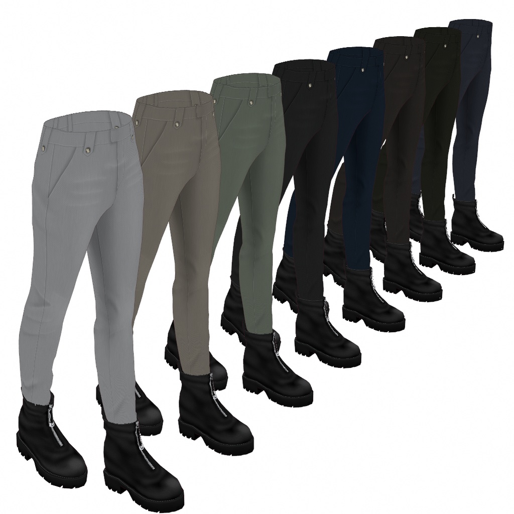 VRoid Studio 正式版 【無料】【安全ピンZipperブーツ用】ブーツインチノパンツ