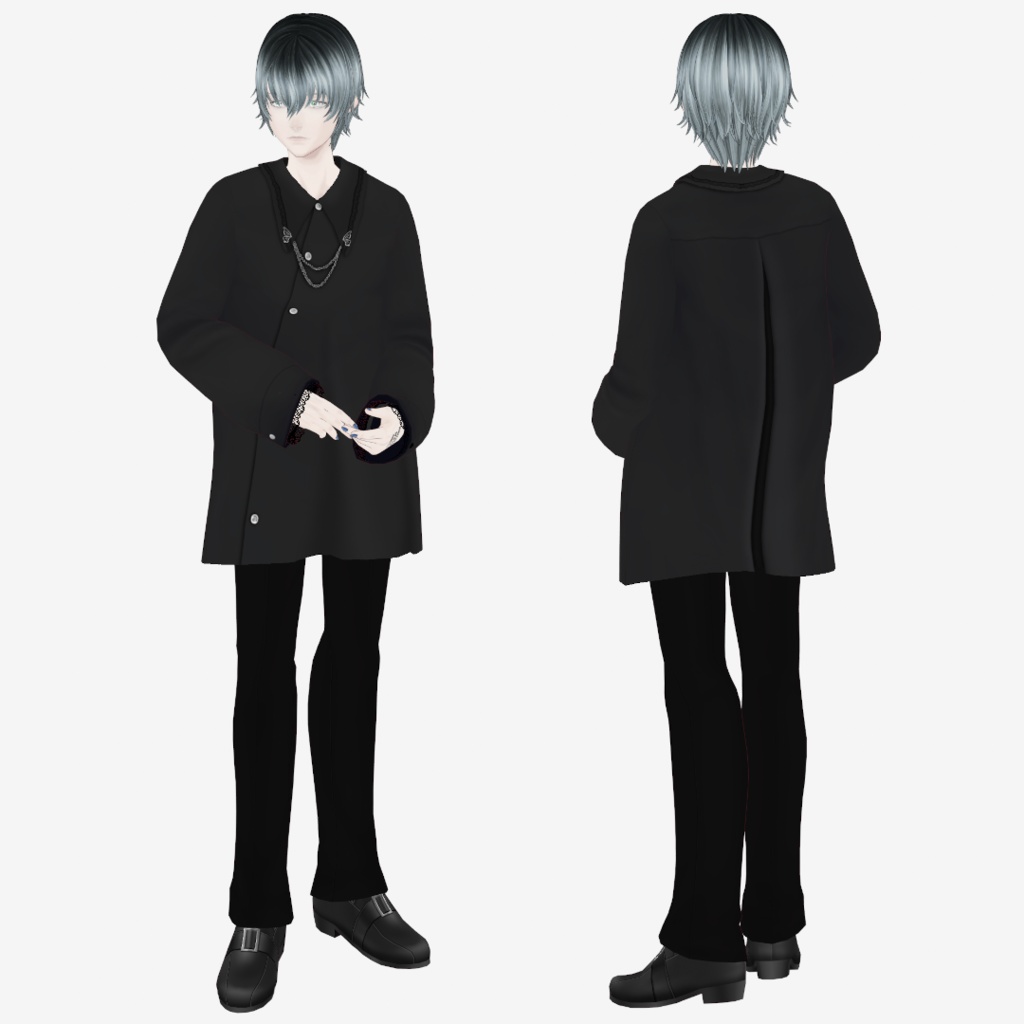 VRoid Studio用 【無料】【男女兼用】クラシカルレースシャツアウトフィット