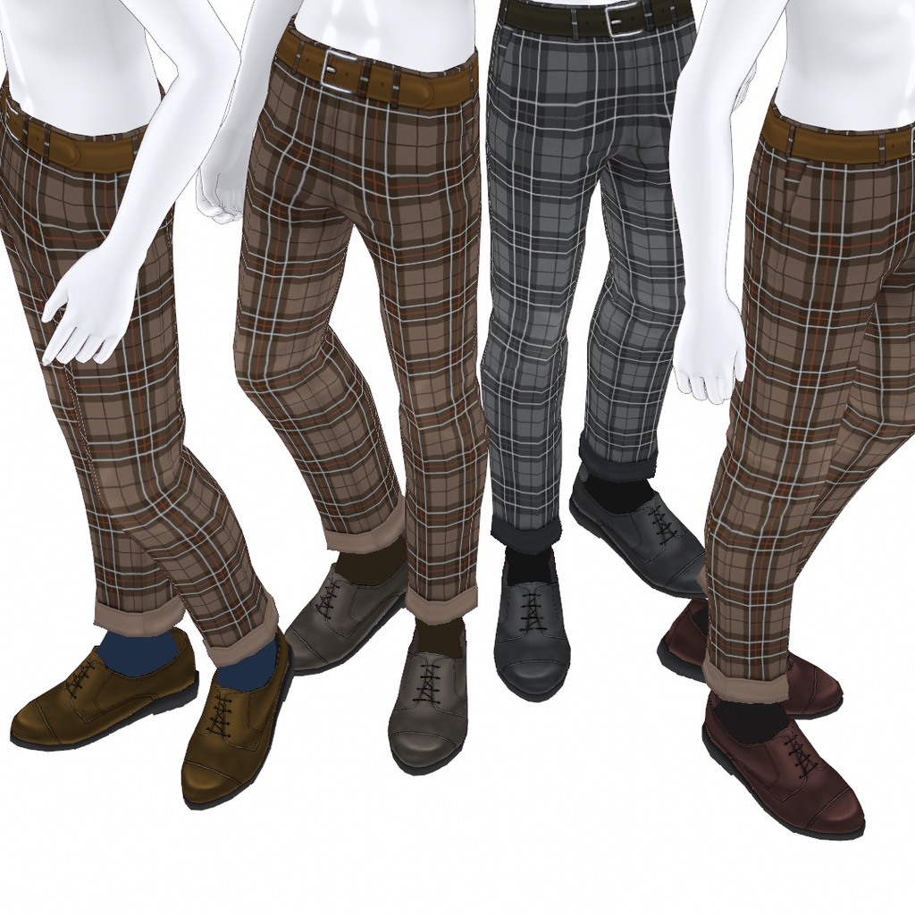 VRoid Studio 【1色無料】ストレートチップシューズ