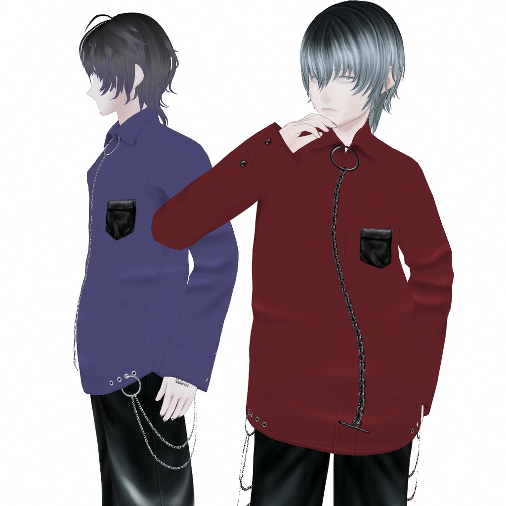 VRoid Studio 【1色無料】【男性用】【Xwearデータ有】チェーンロングシャツ