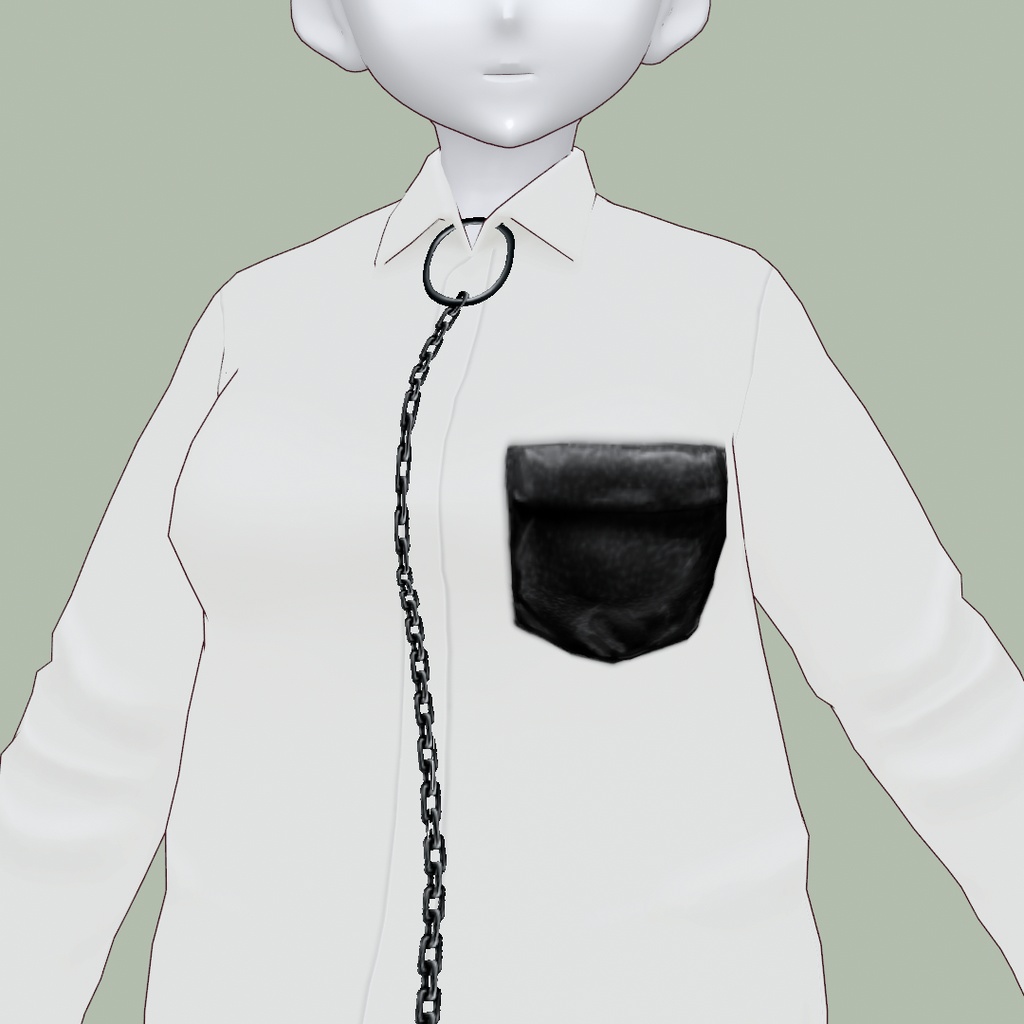 VRoid Studio 【1色無料】【女性用】【Xwearデータ有】チェーンロングシャツ