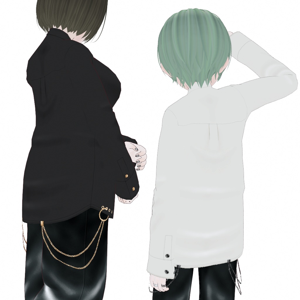 VRoid Studio 【1色無料】【女性用】【Xwearデータ有】チェーンロングシャツ