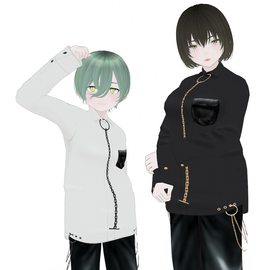 VRoid Studio 【1色無料】【女性用】【Xwearデータ有】チェーンロングシャツ