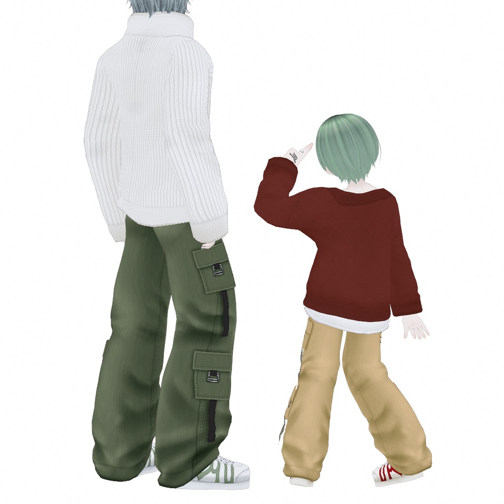 VRoid Studio 【1色無料】【Xwearデータ有】ワイドカーゴパンツ