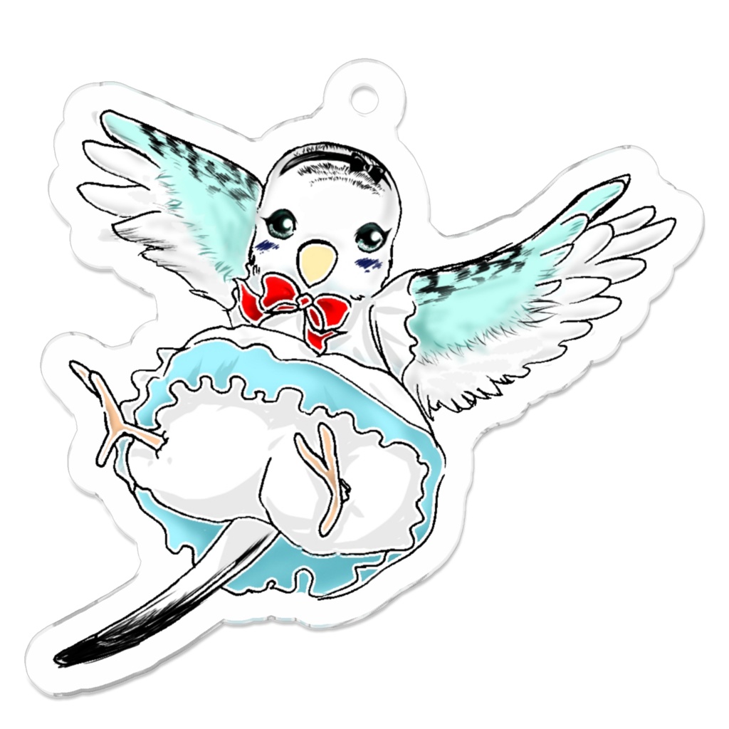 AliceTori アリストリ　不思議の国のアリス✖️セキセイインコアクリルキーホルダー - 50 x 50 (mm)