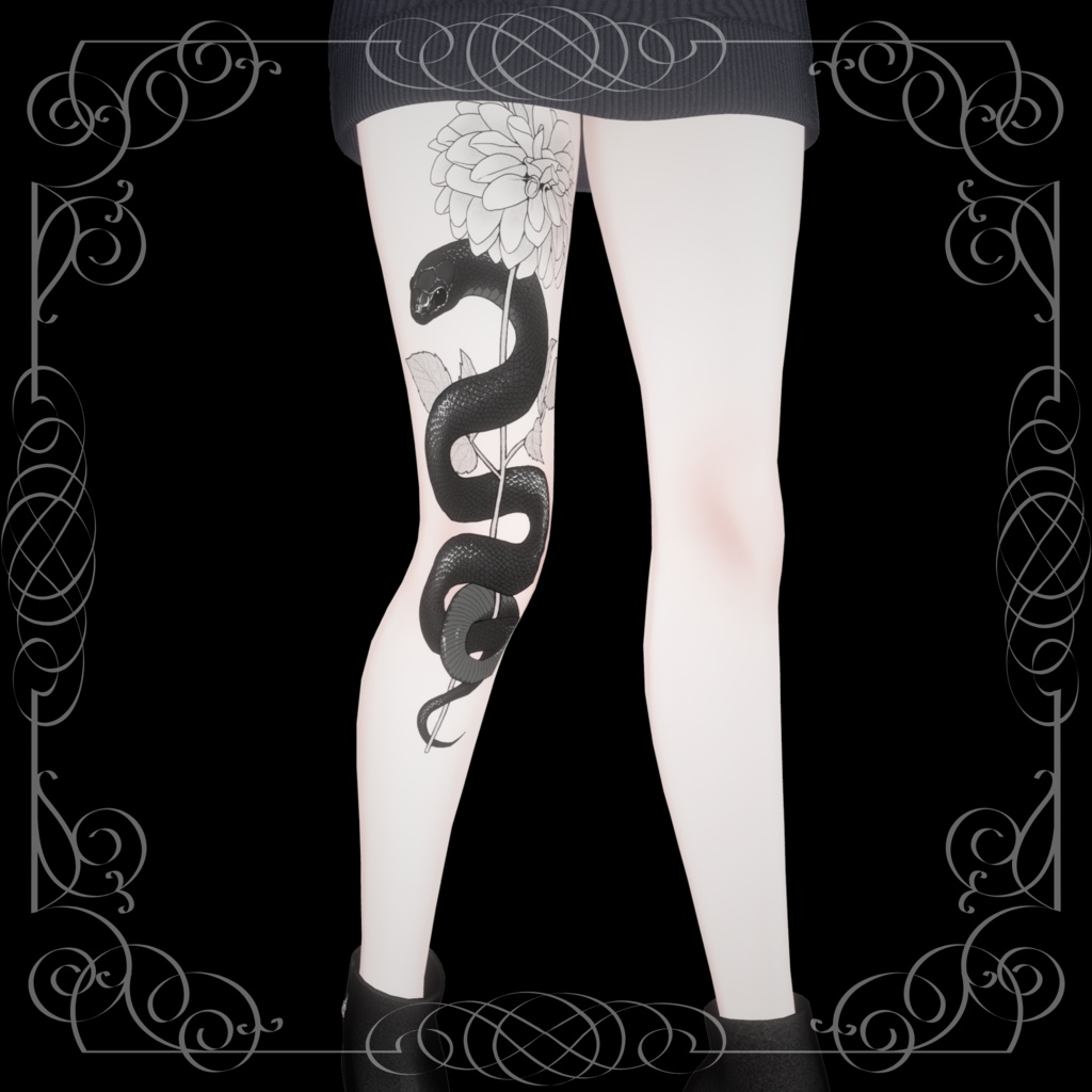蛇&ダリアのタトゥー