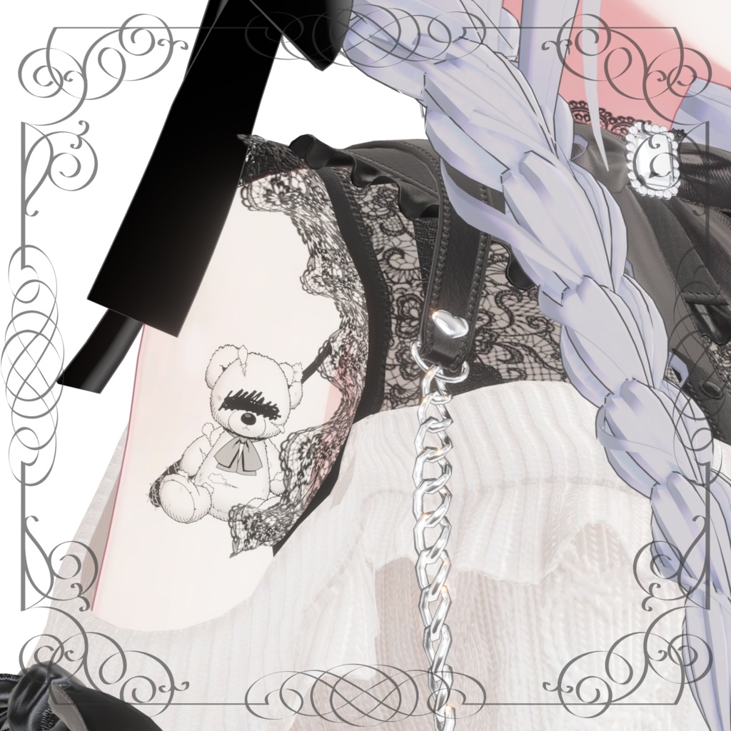 menhera tattoo set【病みくま&リボン】