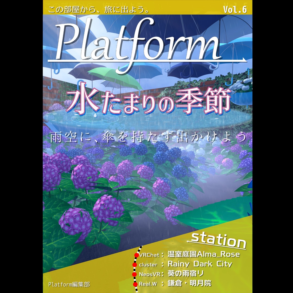 【フリーペーパー】メタバース写真旅行誌『Platform』Vol.6 水たまりの季節