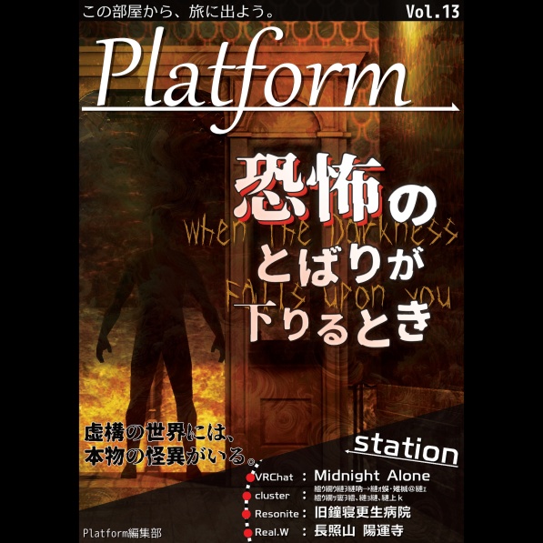 【フリーペーパー】メタバース写真旅行誌『Platform』Vol.13 恐怖のとばりが下りるとき