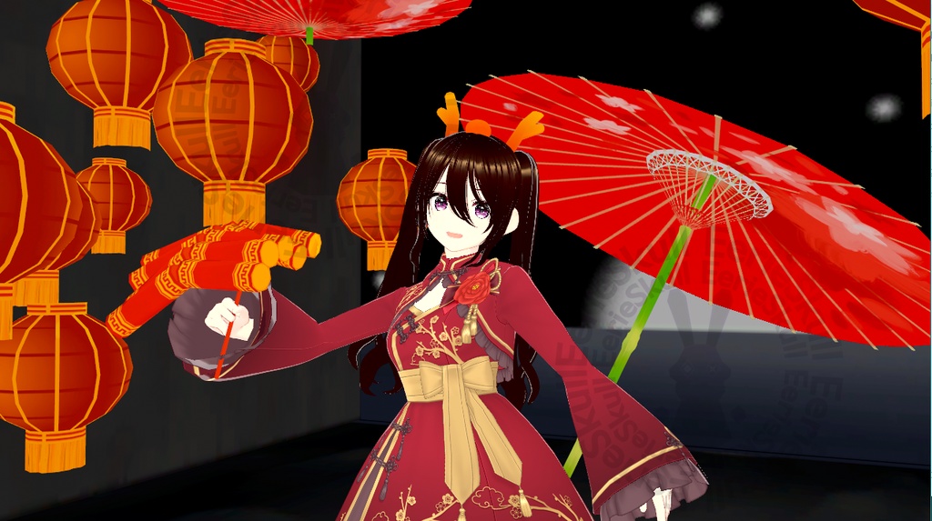 Chinese New Year Low Poly 3D Vtuber Asset Pack | Lunar New Year | Year of the Dragon
