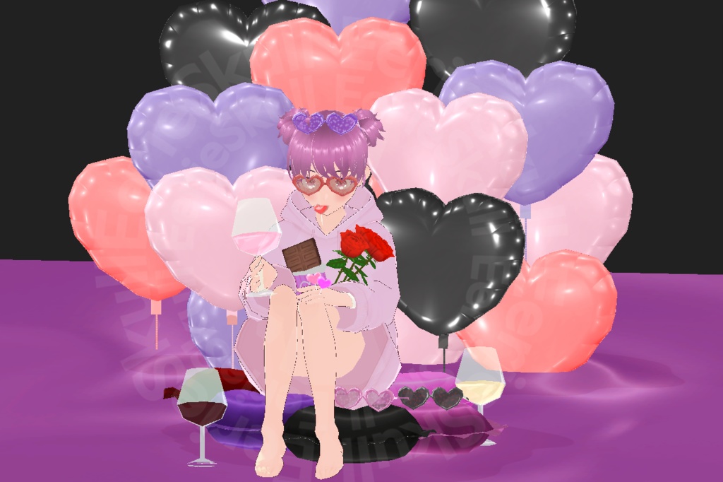 Valentine's Day 3D VTuber Asset Pack | Lovecore Aesthetic |