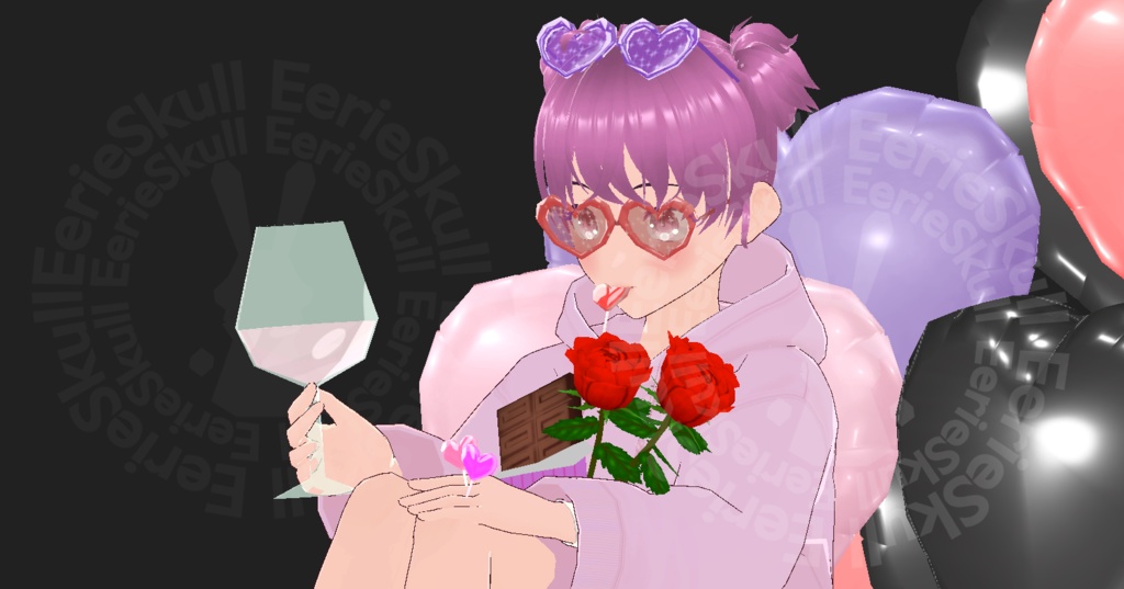Valentine's Day 3D VTuber Asset Pack | Lovecore Aesthetic |