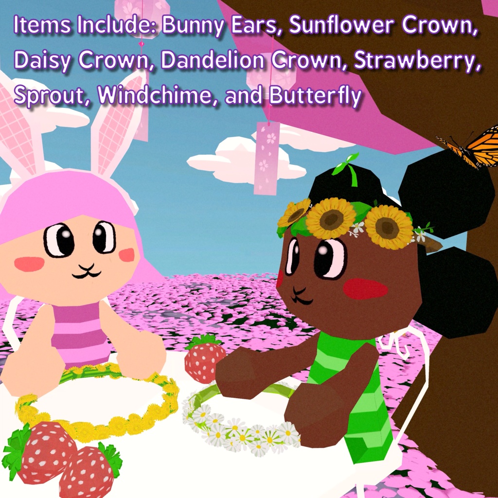 3D Low Poly Vtuber Spring Asset Bundle