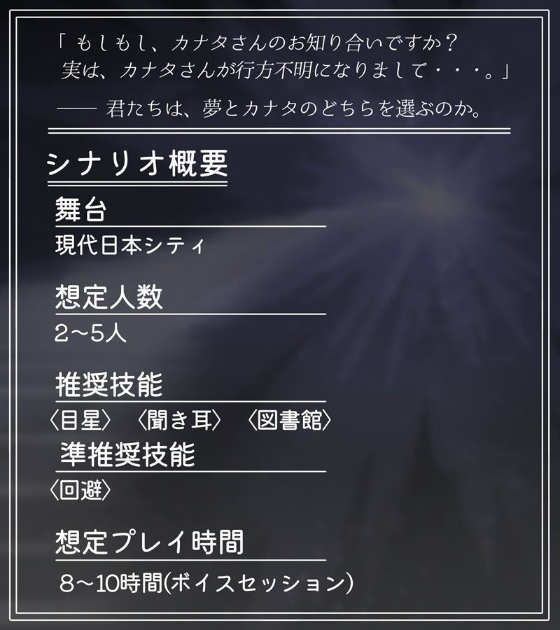 夢の彼方へ 新クトゥルフ神話TRPGシナリオ SPLL:E194028