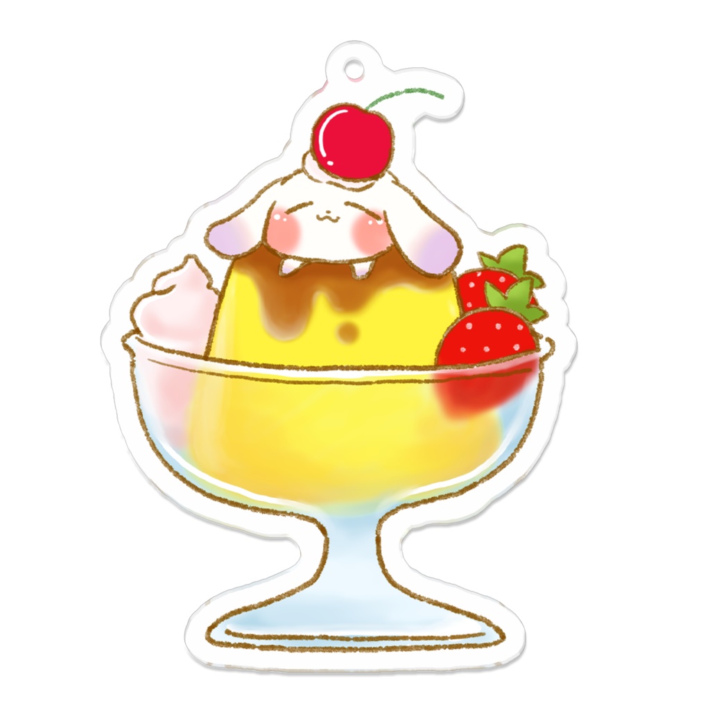 アクリルキーホルダー(プリン)「もちもちスイーツシリーズ」