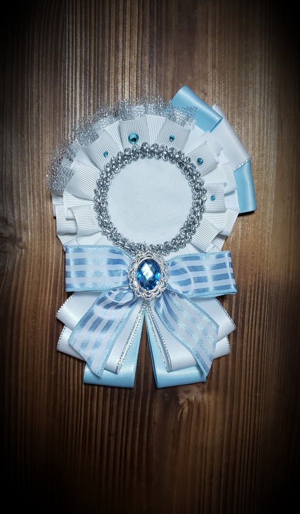 ロゼット(白×水色)