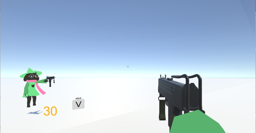 VRChat内で射撃可能な MAC10 サブマシンガン