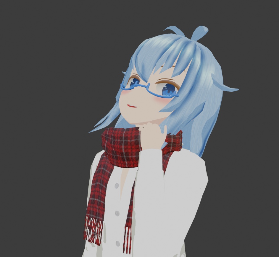 チェック柄のマフラー (部位調整可能)