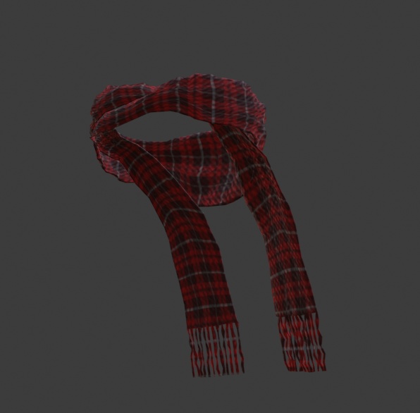 チェック柄のマフラー (部位調整可能)