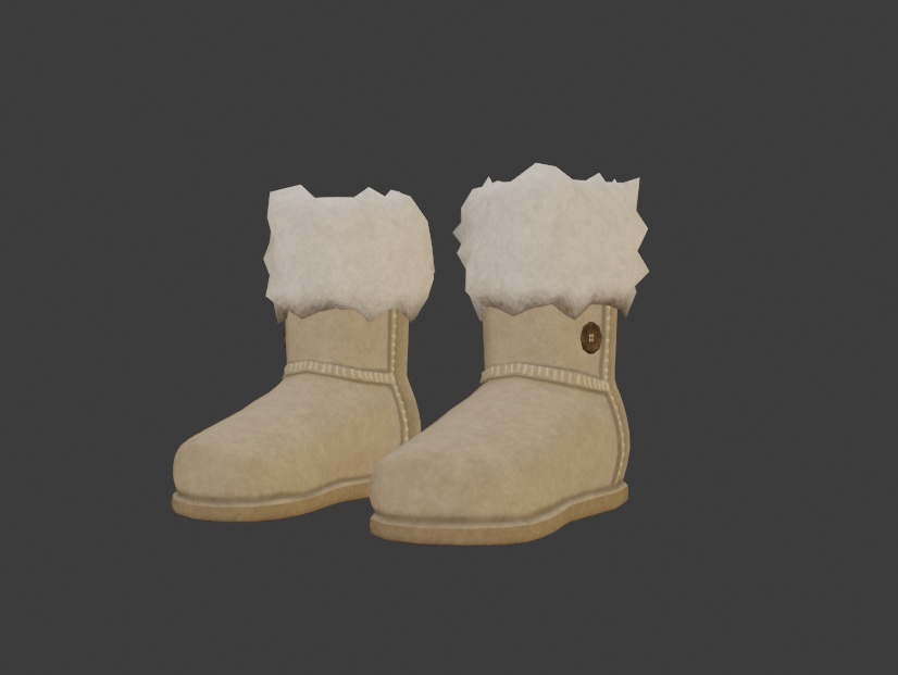 ムートンブーツ ベージュ色   スキニング済み【2022/02/18 更新】