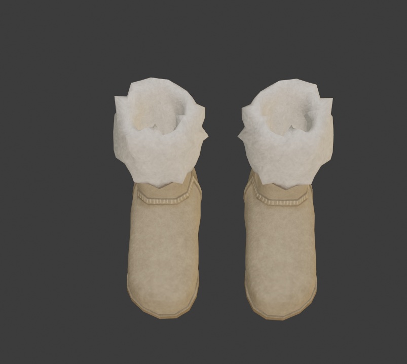 ムートンブーツ ベージュ色   スキニング済み【2022/02/18 更新】