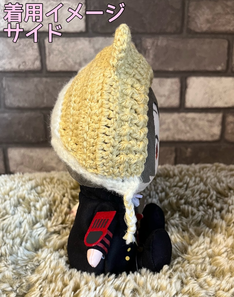 マスコット用猫耳はちわれフード(ラメ入り)