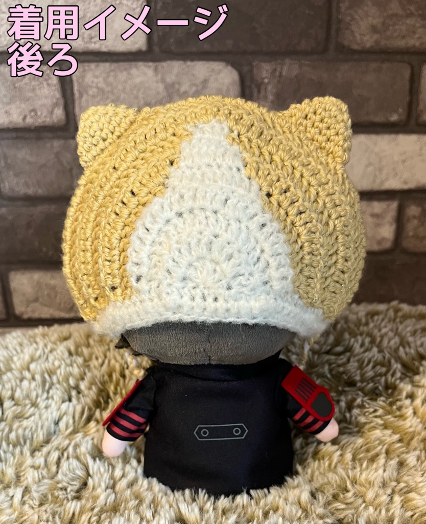 マスコット用猫耳はちわれフード(ラメ入り)